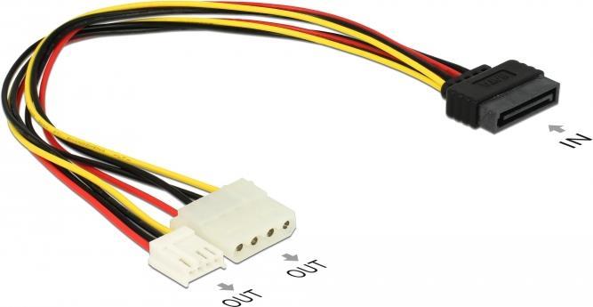 DeLOCK Netzteil 15 PIN SATA Power interne Stromversorgung, 4-polig 