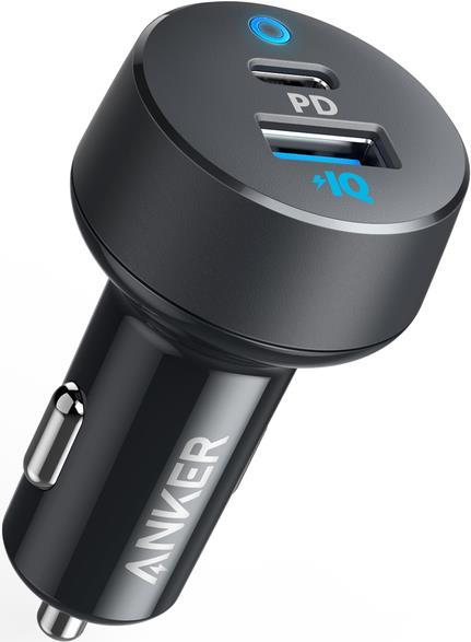Anker PowerDrive 2 - Auto-Netzteil - 18 Watt - 3 A - IQ, PD - 2 Ausgabeanschlussstellen (USB, USB-C) - Schwarz