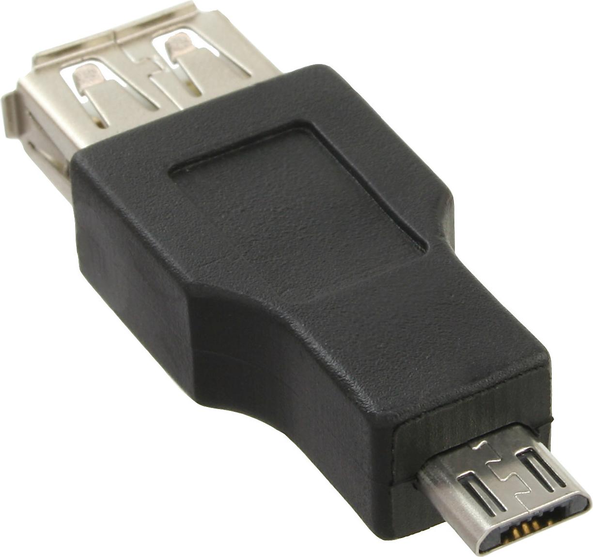 InLine Micro-USB Adapter USB Typ A auf Micro-USB Typ B Schwarz