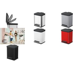 Hailo Tret-Abfallsammler Öko uno plus M, 17 L, silber aus Stahlblech und Kunststoff, Soft-Close-Mechanismus, - 1 Stück (0619-220)