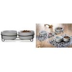 Ritzenhoff & Breker Doppel-Tier-Napfset TARO, 880 ml, grau robuster Keramik-Napf aus Steingut, geeignet für Wasser, - 1 Stück (450521)