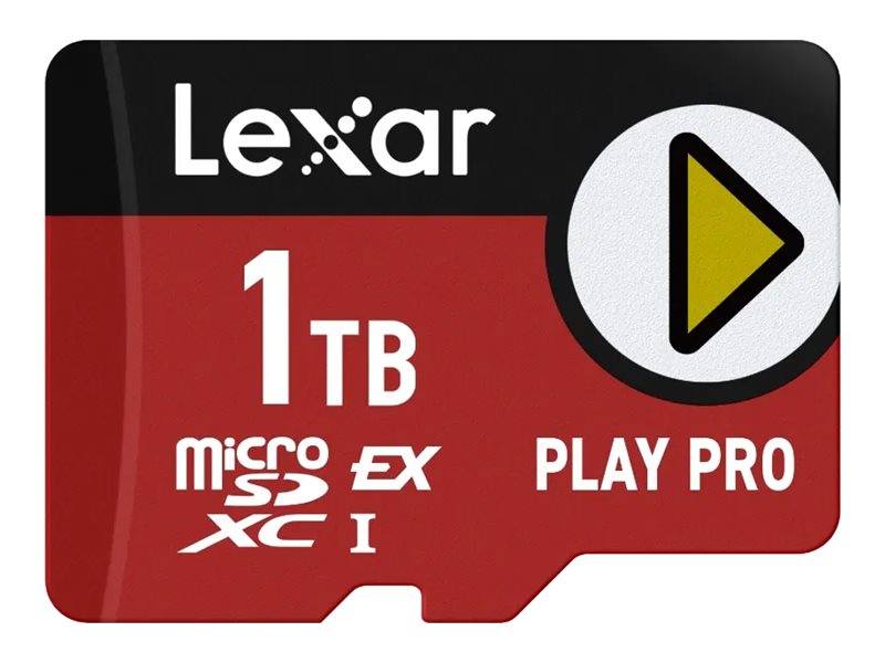 Lexar PLAY PRO 1 TB microSDXC UHS-I V30 900 MB/s Schwarz, Rot, Weiß