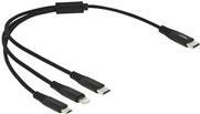 DELOCK USB Ladekabel 3 in 1 USB Type-C zu Lightning / Micro USB / USB Type-C 30cm