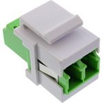 InLine® LWL Keystone Snap-in Kupplung weiß, Duplex LC/LC, single, grün, Keramik (89988G)