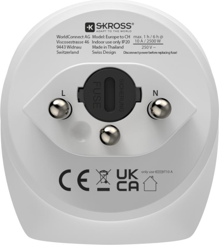 Hama Reiseadapter Typ J 3-polig für die Schweiz und Liechtenstein 