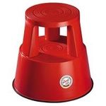 WEDO Rollhocker, aus Kunststoff, rot - RAL 3000 aus wiederverwertbarem Kunststoff, 3 auf Federn gelagerte (212 202)