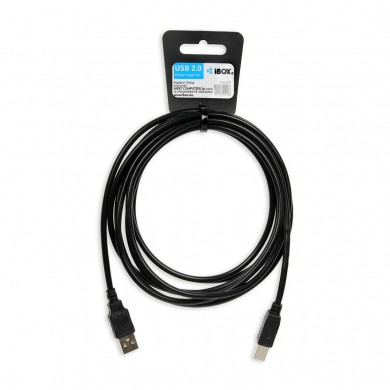 iBox IKU2D USB 2.0 Kabel USB A USB B 3 m Schwarz