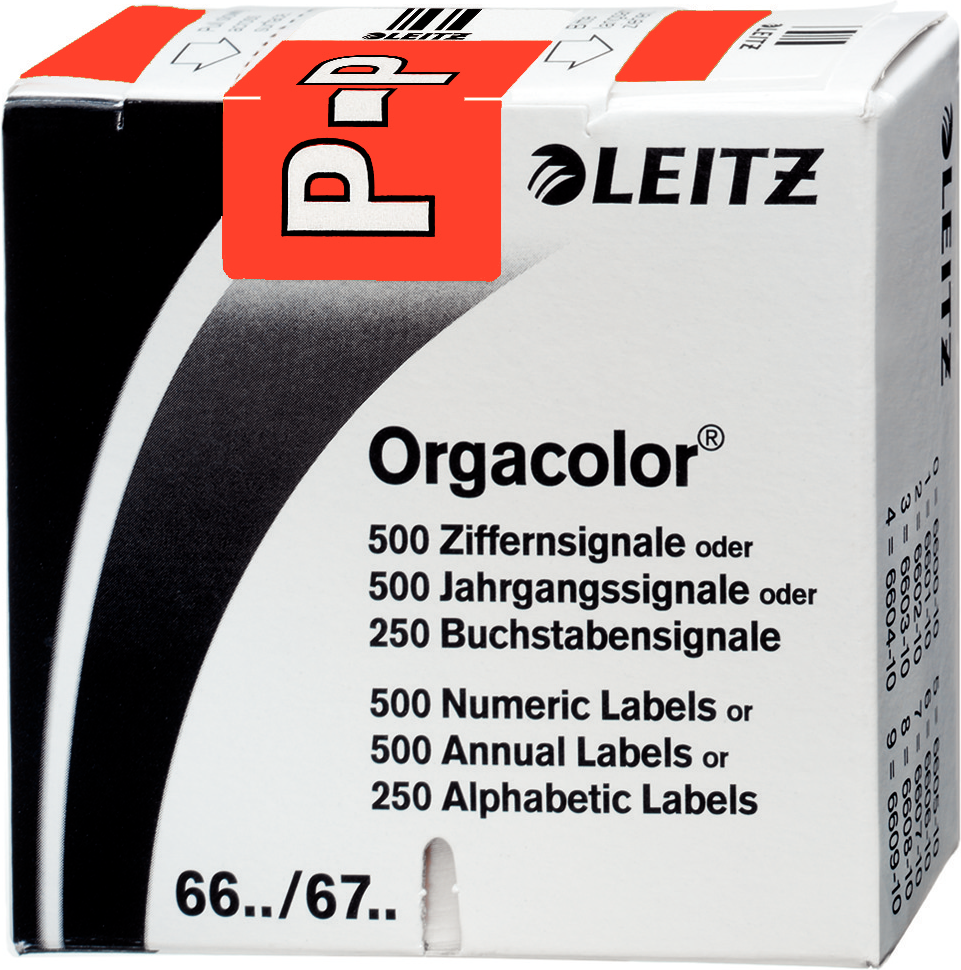 LEITZ Orgacolor - Rot - Abgerundetes Rechteck - 30 x 23 mm - 73 x 73 x 30 mm (6625-10-00)