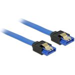 Delock Kabel SATA 6 Gb/s Buchse gerade > SATA Buchse gerade 30 cm blau mit Goldclips (84978)
