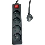 MicroConnect 4-way Power Strip on/off switch FR Type E Black - Steckdosenleiste (MC-PSOO040500FRB)