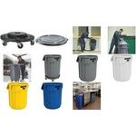 Rubbermaid Container BRUTE 75,7 Liter, aus PP, weiß runder Container mit Lüftungskanälen, ohne Deckel, hohe - 1 Stück (FG262000WHT)
