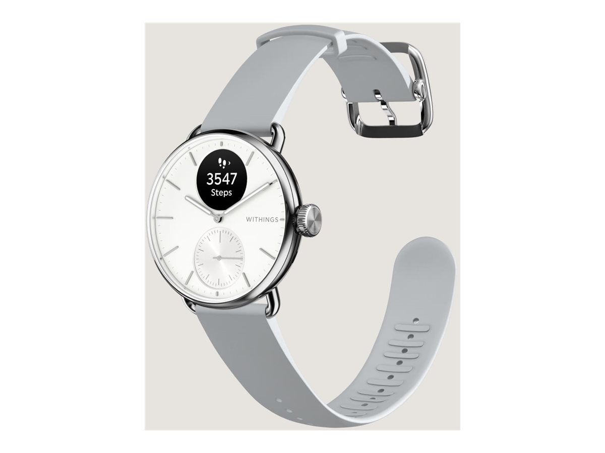 Withings ScanWatch 2 38 mm Edelstahl Hybrid Smartwatch Pearl White