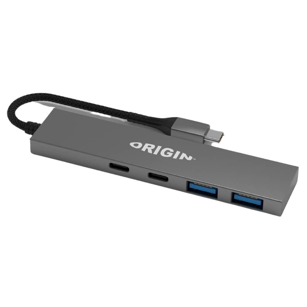 Origin Storage OS-HUB-USB3/C 4-Port USB-Hub 2x USB 3.2 2x USB-C Gen 1 Grau