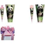 ROTH Schultüte "Panda", rund, 700 mm Filzverschluss, mit stabiler ROTH-Spitze - 1 Stück (677549)