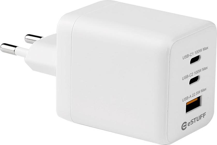 eSTUFF INFINITE USB-C Charger EU PD 100W GaN – 2x USB-C, 1x USB-A Ladegerät