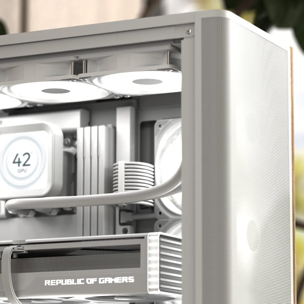 Aerocool D501A-G-WT-V2 PC-Gehäuse Midi Tower ATX Schwarz, Holz