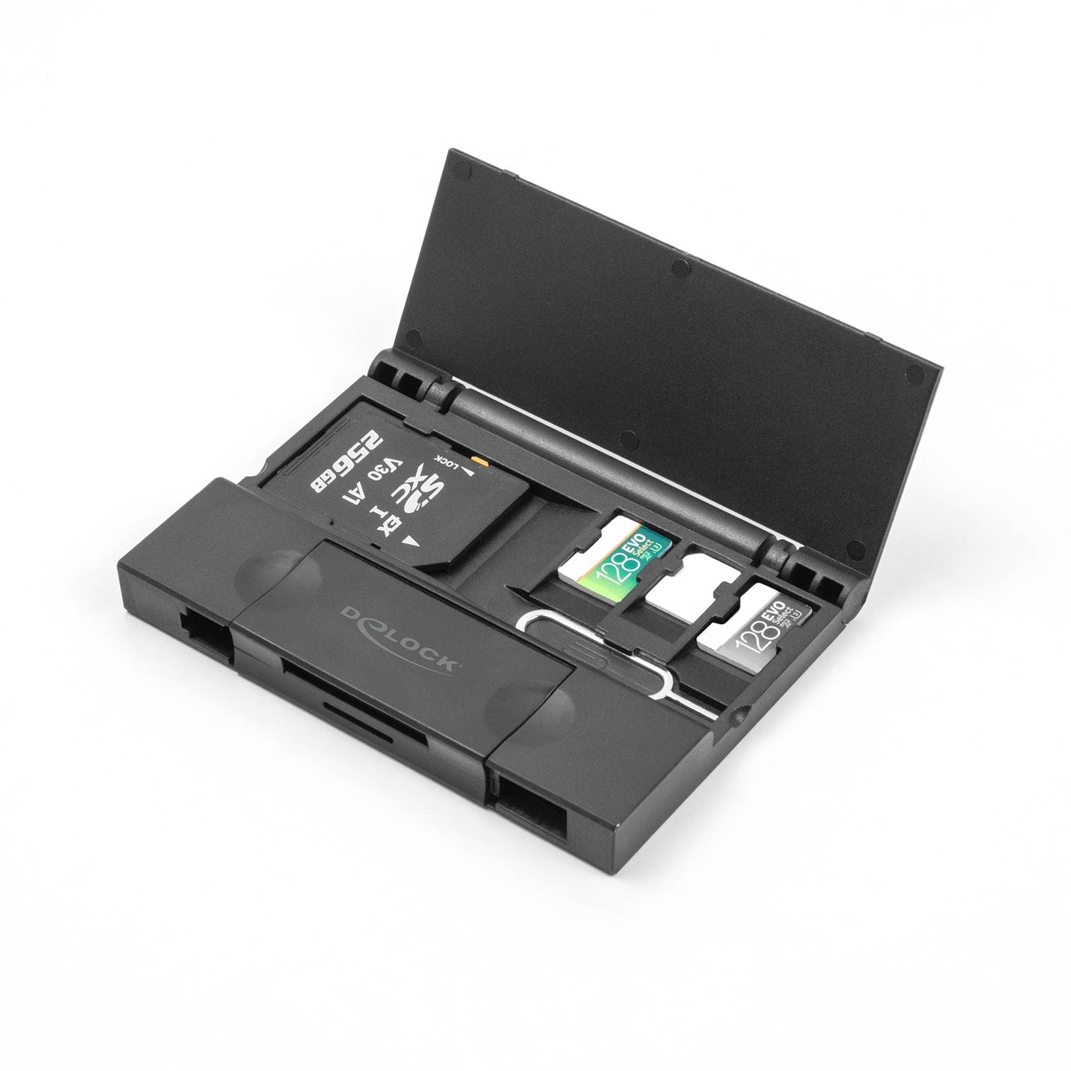 Delock Kartenleser USB 3.2 Gen 1 USB Type-C / Type-A SD microSD Schwarz