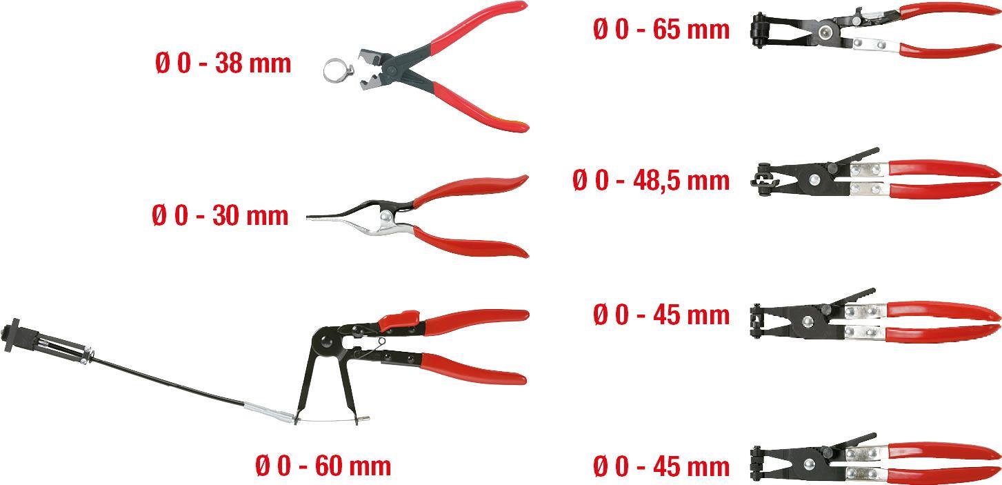 KS TOOLS KFZ Schlauchschellenzangen-Satz, 7-tlg. (115.1055)