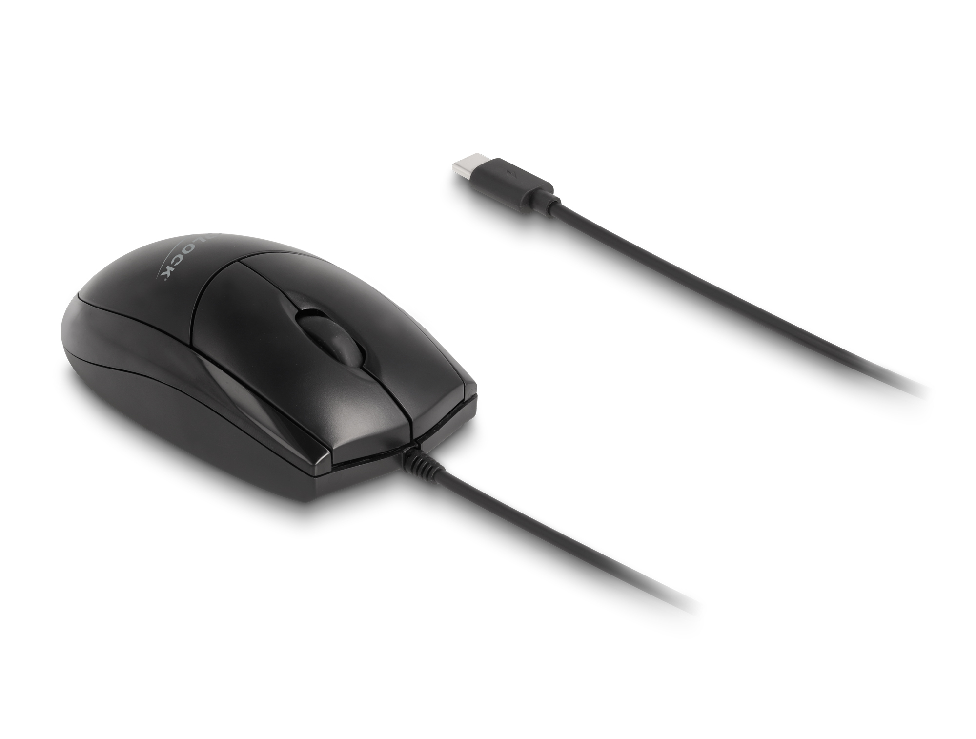 Delock Optische USB-C Desktop-Maus Lautlos 1200 DPI Schwarz