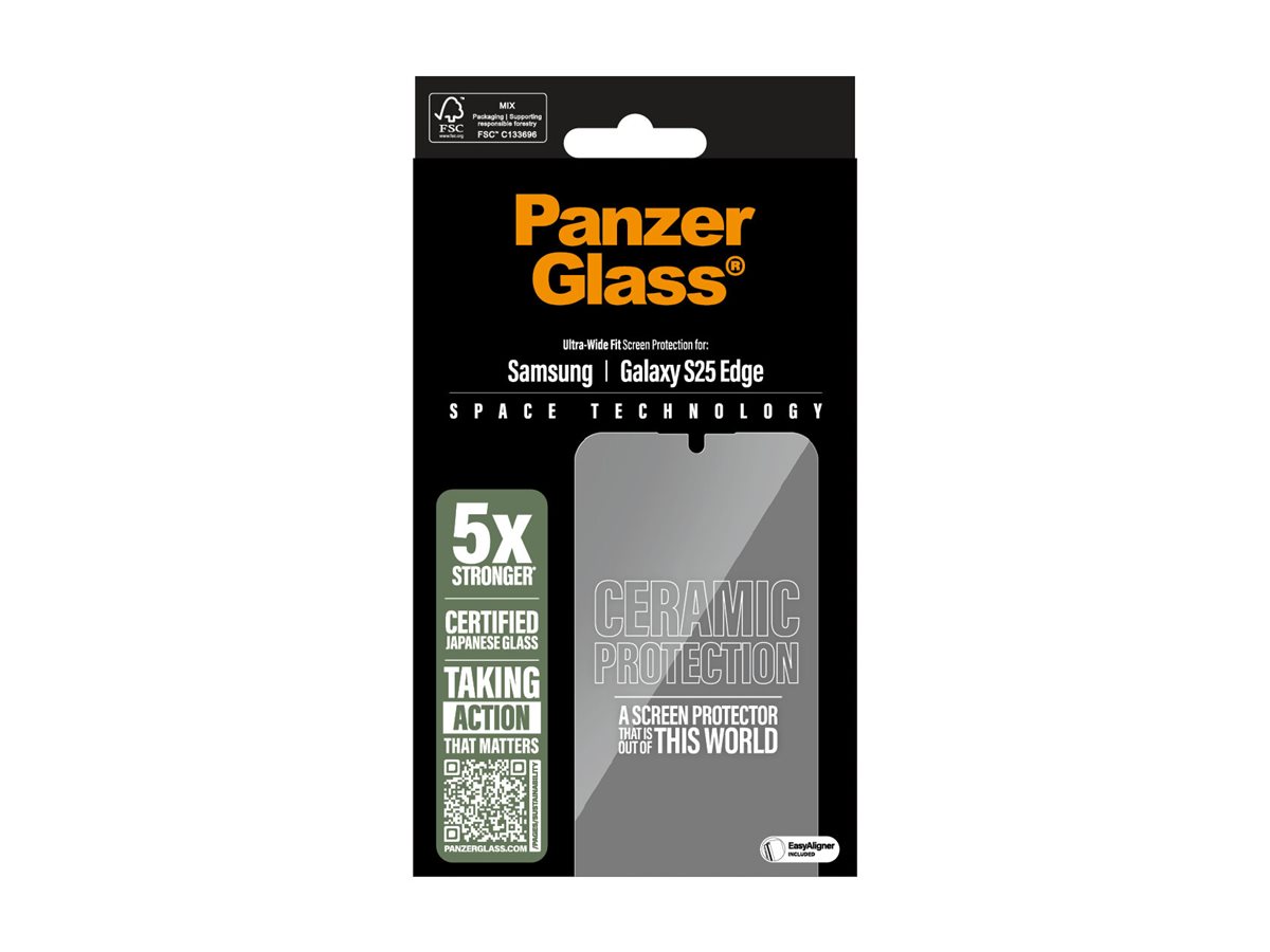 PanzerGlass Ceramic Protection Displayschutz für Samsung Galaxy S25 Edge Ultra-Wide Fit Transparent