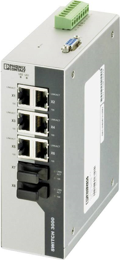 Phoenix Contact Industrial Ethernet Switch - FL SWITCH 3006T-2FX SM 2891060 24 V/DC Anzahl Ethernet Ports 6 Anzahl LWL P (2891060)