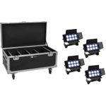 EUROLITE Set 4x AKKU Multiflood IP 8x10W RGBW Wash CRMX + Case mit Ladefunktion (20000999)