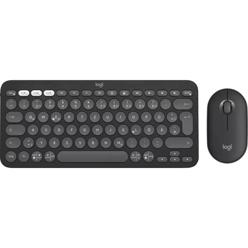 Logitech Pebble 2 Combo Tastatur Maus enthalten RF Wireless + Bluetooth QWERTZ Deutsch Graphit (920-012203) (B-Ware)