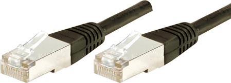 Patchkabel F/UTP, CAT.6a, schwarz, 7,5 m Für 10 Gigabit/s, mit besonders schmalem Knickschutz (850019)