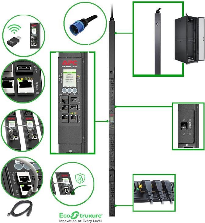 APC Rack PDU 9000 Switched APDU9953 7400 VA Schwarz
