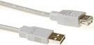 ACT USB 2.0 A male - USB A female ivory 3,00 m. Length: 3 m Usb 2.0 a-a m/f ivory 3.00m (SB2203)