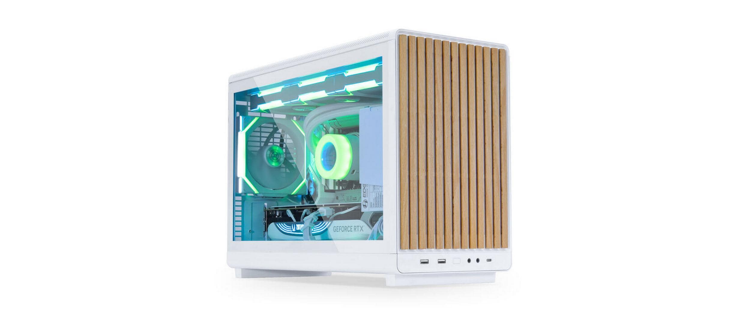 Lian Li A3-mATX Wood Edition Micro-ATX PC-Gehäuse Buche Weiß
