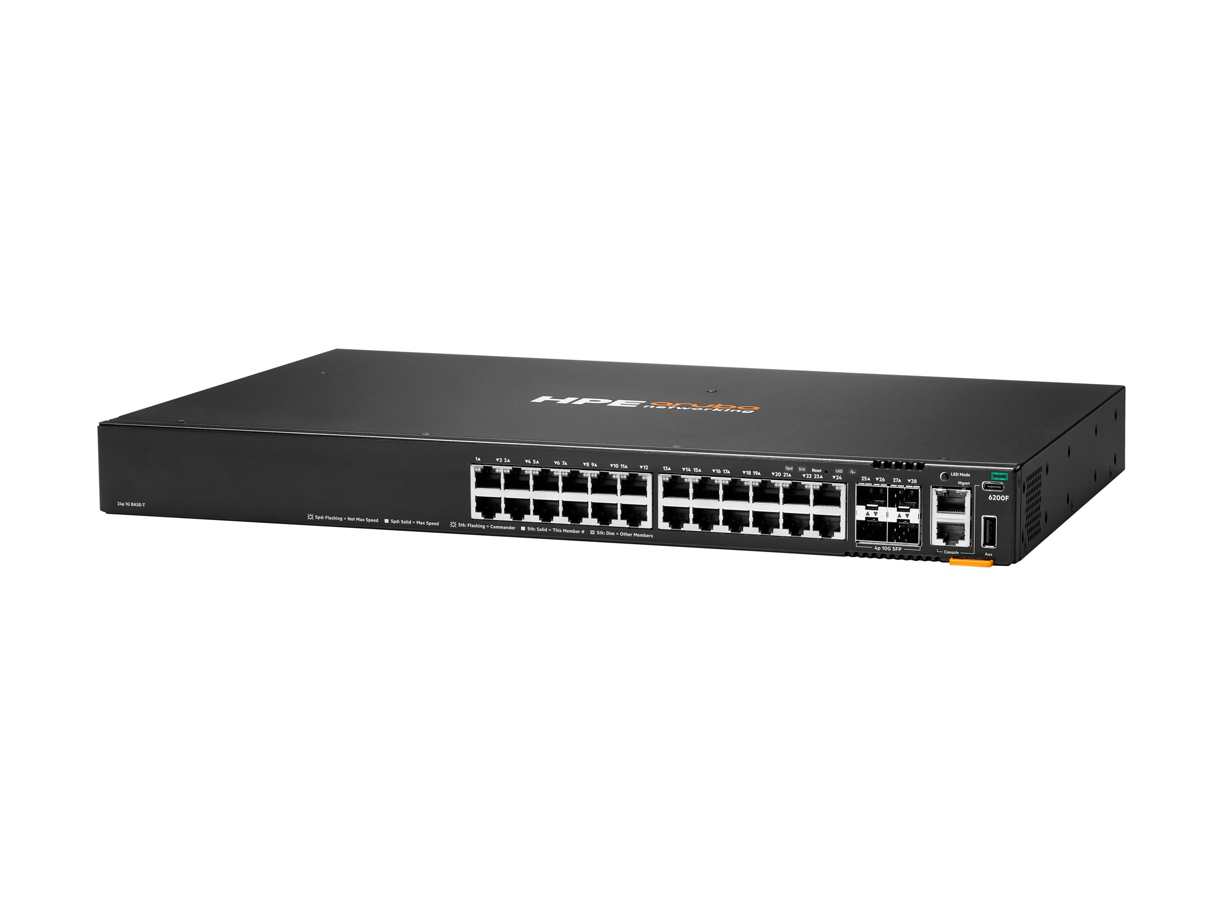 HPE Aruba Networking CX 6200F 24G 4SFP+ Switch 24-Port L3 Managed Schwarz