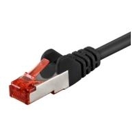 Wentronic Goobay CAT 6 Patchkabel, S/FTP (PiMF), Schwarz, 2 m - LSZH halogenfrei, Kupfer (68696)