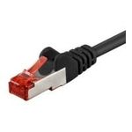 Wentronic Goobay CAT 6 Patchkabel, S/FTP (PiMF), Schwarz, 2 m - LSZH halogenfrei, Kupfer (68696)
