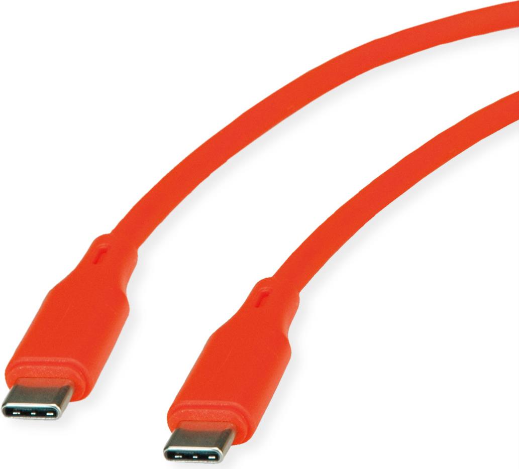 ROLINE USB 2.0 Kabel C-C ST/ST Silikon 60W 1m Orange (11.02.9124)