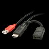Lindy Power Injector Cable - Strom- / Audio- / Videokabel - HDMI / USB - HDMI, 19-polig, USB (M) - HDMI, 19-polig (W) (41080)