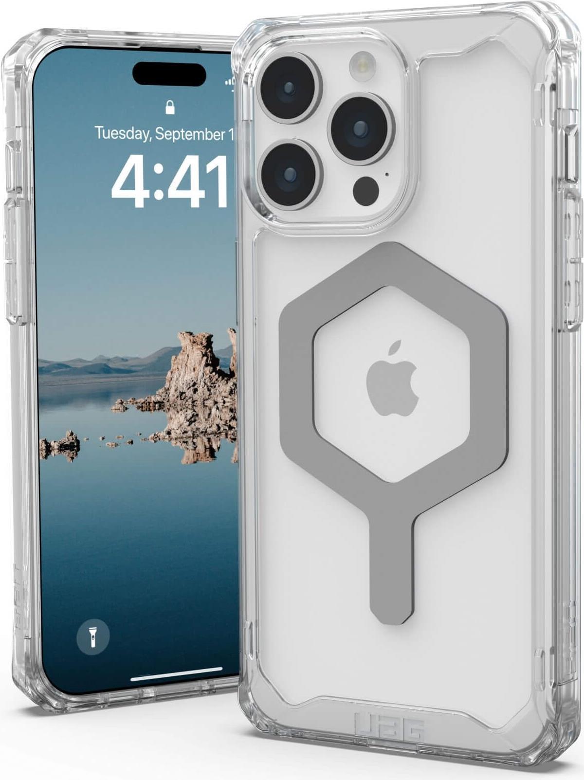 UAG Urban Armor Gear Plyo MagSafe Case | Apple iPhone 15 Pro Max | ice (transparent)/silber | 114305114333 (114305114333)