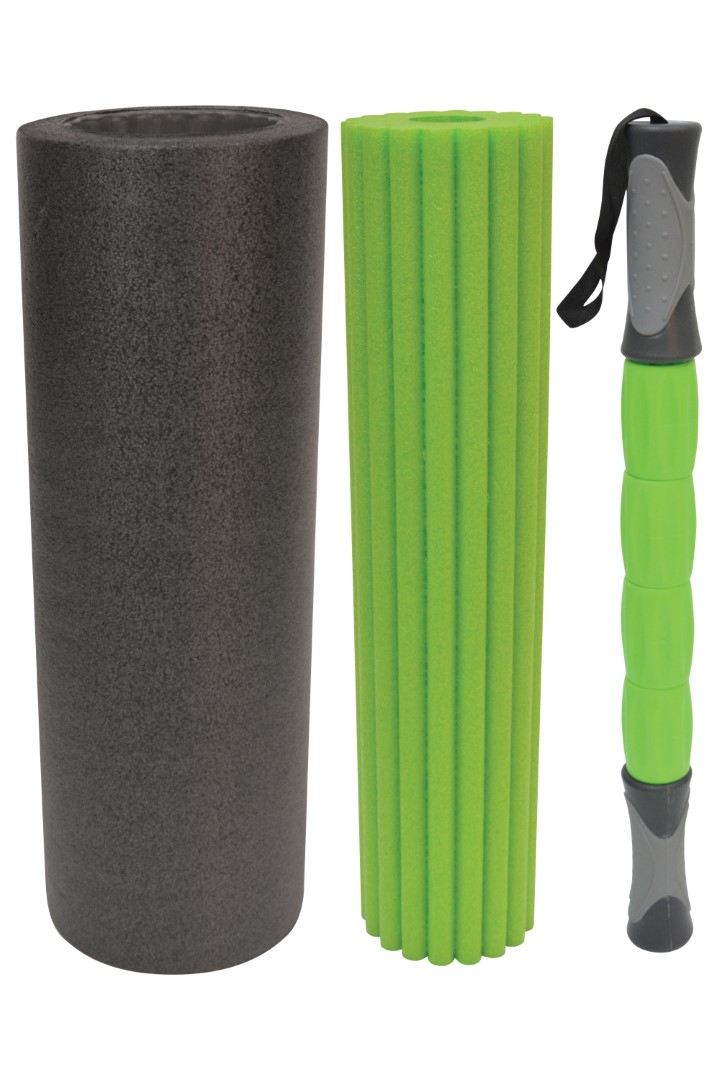 Schildkröt Fitness 3 in 1 Massage Roller Set Schaum 15 cm 450 mm Schwarz - Grün