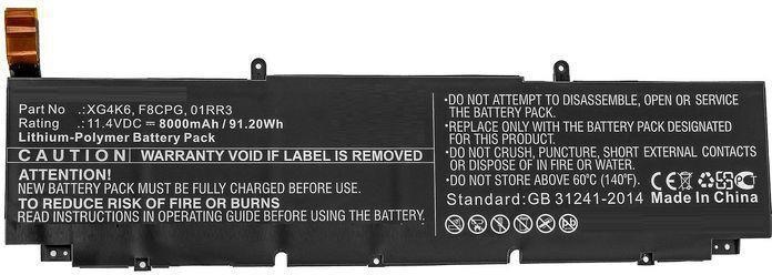 CoreParts Laptop Battery 91.2Wh Li-Polymer 11.4V 8000mAh (01RR3-CP)