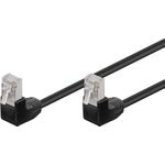Wentronic Goobay CAT 5e Patchkabel 2x 90° gewinkelt, F/UTP, Schwarz, 3 m - CCA Kupfergemisch, 2x RJ45-Stecker 90° (8P8C) (96080)