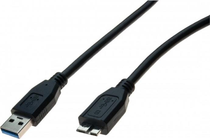 EXERTIS CONNECT USB 3.0 Kabel, USB Stück A / USB Micro Stück B, 1,80 m, schwarz Zum Datenaustausch z