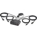 StarTech.com 2-Port USB-C Cable KVM Switch, 4K 60Hz DisplayPort Output, Compact KVM with 4ft/1.2m USB Type-C/Audio Integrated Cables, Bus Powered (C2-D46-UC2-CBL-KVM)