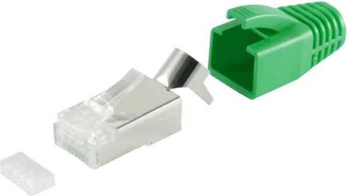 S/CONN Quality RJ45-Stecker SET für Verlegekabel bis AWG 23 mit Zugentlastung (1667206710G)