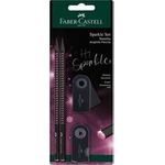 FABER-CASTELL Midnight rose Bleistift-Set B schwarz/rose, 1 Set (118296)