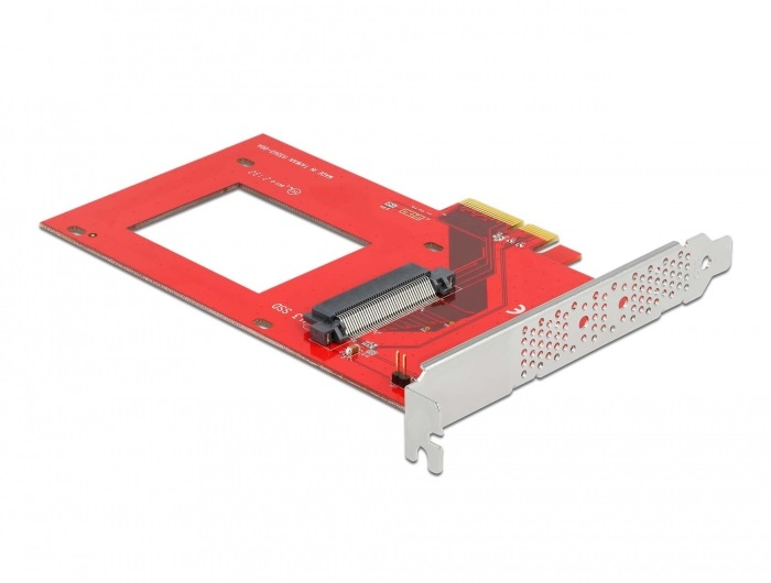Delock 90071 Schnittstellenkarte PCIe 4.0 x4 U.3 NVMe Rot, Silber