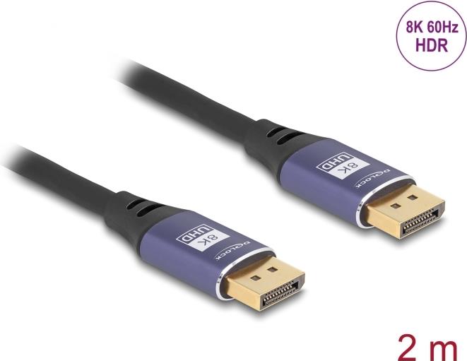 DeLOCK 80601 DisplayPort-Kabel 2 m Schwarz - Lila (80601)