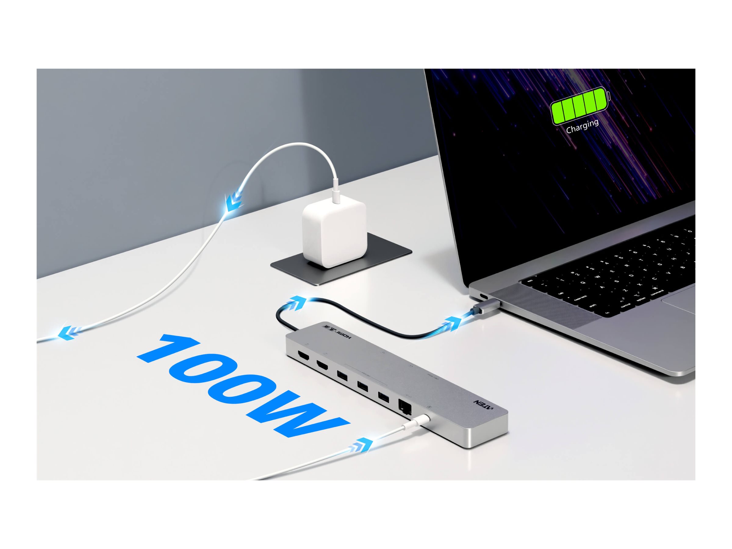 ATEN UH3240 Dockingstation USB-C 2x HDMI 1GbE Silber
