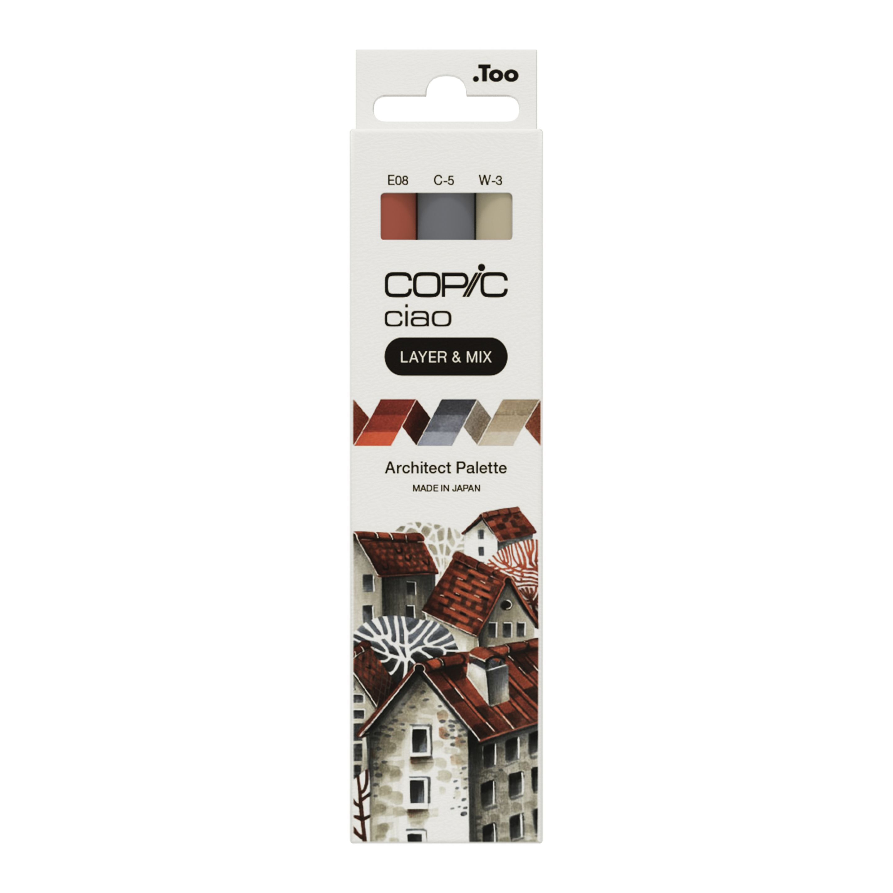 Copic Ciao LAYER & MIX Architect Palette Layoutmarker-Set 3 St. Beige, Braun, Warmes Grau