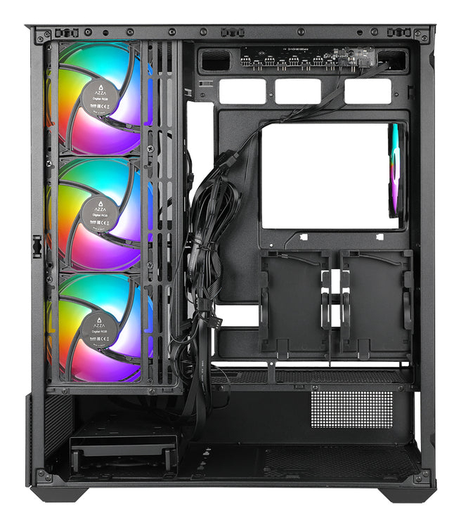 AZZA Tiara 501B Midi Tower 4x ARGB-Lüfter Schwarz