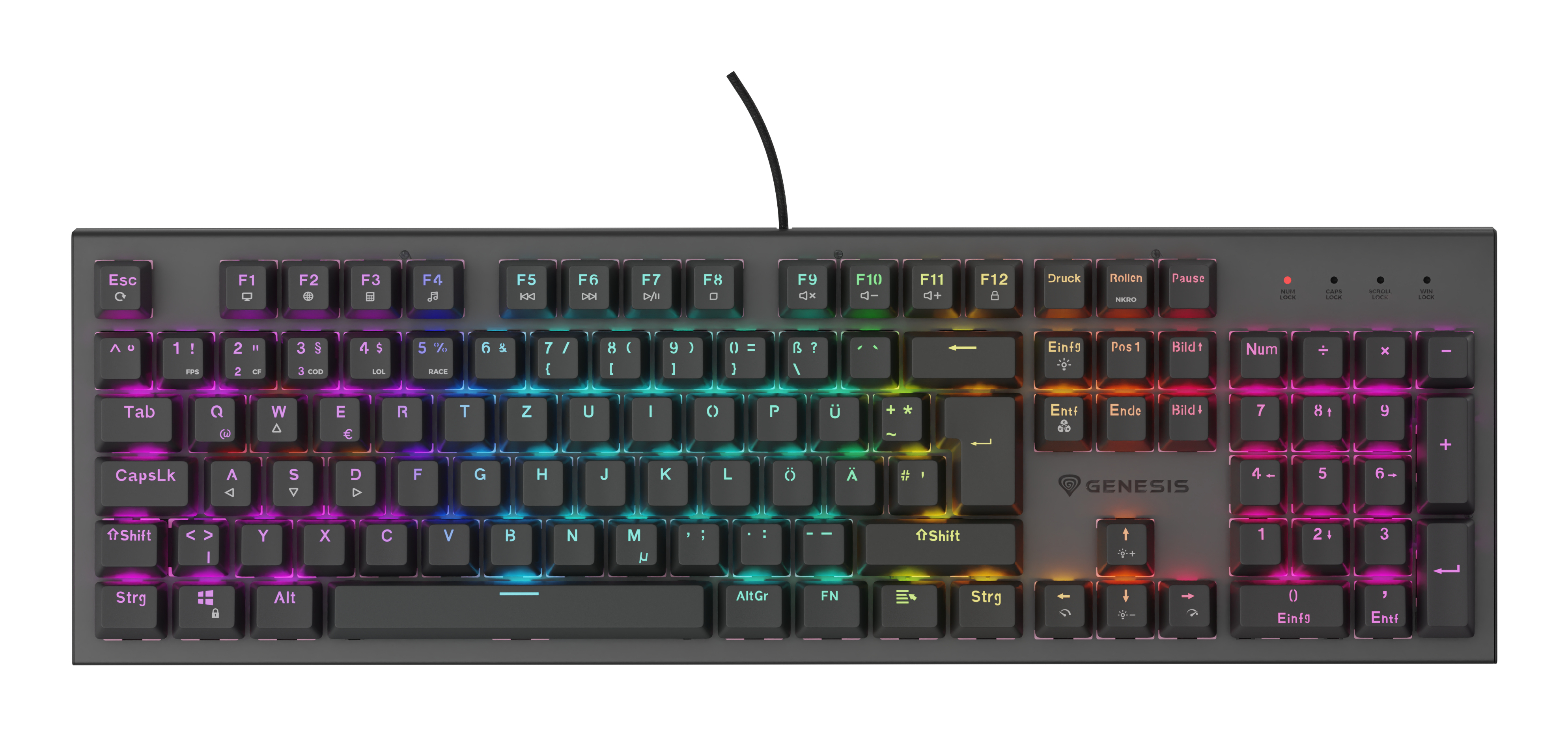Genesis THOR 303 silent Mechanische Tastatur QWERTZ RGB-LED Schwarz